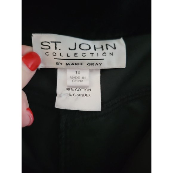 St John Collection black Velvet wide leg pants size 14 by Marie Gray Holiday - Picture 8 of 9
